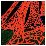700 Sqft Giant Durable Spider Web Halloween Decorative Outdoor, Beef Web for Glow in The Dark Spider Web, Orange Giant Spider Outdoor Decor Set with 3 Blacklight (24FT x 4FT) - Retail: $7