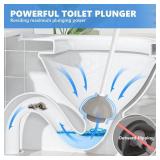Toilet Plunger with Holder, Plungers for Bathroom Heavy Duty for 5.7-inch Toilet Drain, Toilet Plunger and Holder Combo for Bathroom Cleaning (White) - Retail: $10