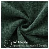 Pack of 2 Green Throw Pillow Covers 12x20 Inch Soft Chenille Lumbar Pillow Covers for Sofa Living Room Couch Solid Dyed Cases - Retail: $18