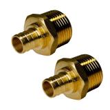 2 Pieces XFITTING 3/4 Pex X 1" Male NPT Adapter - Brass Crimp Fitting for Pex B Tubing - Full Port, Male, 2 Packs - Retail: $11"