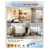 3 Inch 5CCT Gimbal Led Recessed Lighting with Junction Box, 2700K/3000K/3500K/4000K/5000K Selectable, 7W Eqv 80W, 360°+90° Adjustable Recessed Lights, 798LM Brightness - ETL (White, 1 Pack) - Retail