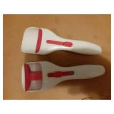 2 Pack Cupcake Scoop Batter Dispenser for Cupcakes, Muffins, Cookie Dough & Pancakes - BPA-Free, One-Touch Slide, Dishwasher Safe - Cake Cream Spatulas for Elegant Baking, Pastry & Decorating, Pink - 