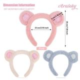 Mouse Ears Headband 3 Pcs Skincare Headbands Cute Bear Ears Headwear - Retail: $5