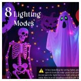 200LED Solar Halloween Lights 78FT Orange& Purple String Lights Solar Fairy Lights with 8 Modes Halloween Lights Outdoor Waterproof for Bedroom Patio Garden Party Yard Decoration