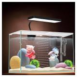 3 Gallon 12.6 L Fish Nano Glass Aquarium, with Separator Plate for Betta, Multi-Functional Square Fish Tank with Filter, LED Light, White 4mm Glass - Retail: $50"