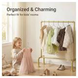 Kids Pipes Dress up Racks, Kids Clothing Racks, Child Garment Racks, Hanging Clothes Rod Storage Shelf Organizers Shelves Shelving, Gold Metal - Retail: $40