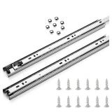 5 Pairs of 16 Inch Drawer Slides 3-Section Full Extension Ball Bearing Side Mount,100 LB Capacity (16 Inch, 5 Pair). ONE PACK OPENED. - Retail: $28
