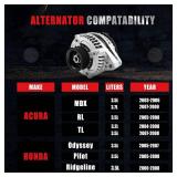 AND0339 11150 11151 31100-RDJ-A01 Alternator Compatible with Acura MDX RL TL for Honda Odyssey Pilot Ridgeline 3.2 3.5L 3.7L, 11099 Auto Part Alternator 130AMP 12V. VISIBLE BROKE PLASTIC.  SEE LAST PH