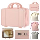 Game Toy Storage Organizer Case Box and Toy Storage Bags, Reusable Discreet Lockable Toy Organizer Case with Zipper Lid. TWO SIDES NEAR BOTTOM HAVE SMALL DENTS. - Retail: $31