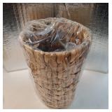 Wicker Trash Can, Small Bathroom Trash Can, Water Hyacinth Wicker Waste Basket for Bathroom, Boho Waste Basket for Bedroom, Home Office, Compact Spaces(2 Gallon Round) - Retail: $23