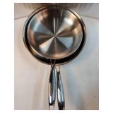 Tri-Ply Stainless Steel Frying Pans Set, 8"/10"/12" Cooking pans, PFOA&PTFE Free Skillet, Induction Cooking Pan, Dishwasher and Oven Safe, Fast & Even Heat, Heavy Duty and Detachable VISIBLE USE. - Re