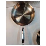 Tri-Ply Stainless Steel Frying Pans Set, 8"/10"/12" Cooking pans, PFOA&PTFE Free Skillet, Induction Cooking Pan, Dishwasher and Oven Safe, Fast & Even Heat, Heavy Duty and Detachable VISIBLE USE. - Re