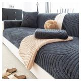 Sofa Couch Cover, Non-Slip Sofa Covers Washable for Dogs, Sofa Slipcovers Pet Friendly, Pet Couch Covers for Sofa, Boho Couch Protector for Recliner and Loveseat(1PC,Dark Grey,36Ã94") - Retail: $46