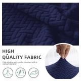 Recliner Loveseat Covers, Stretch Reclining Sofa Covers, 2 Seater Couch Cushion Stripe Jacquard Recliner Slipcovers - Furniture Protector Covers for Pet Kid (Navy Blue) - Retail: $37