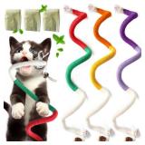 Cat Toys for Indoor Cats, Kitten Toys for Indoor Kittens, Catnip Rope Chew Toys for Teeth Cleaning, Interactive Cat String Toy, Kitty Kicker Toy, 3 Pack (Plus 3 Pouches of Catnip) - Retail: $8