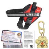 Service Dog Vest, ID Tag + 50 ADA Information Cards, Service Dog Harness w Patch in Sizes X Small to XX Large, Ruggedized Metal Tag, Service Animal Information Cards, ESA Accessory Set Medium - Retail