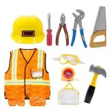 Construction Worker Costume Kids Dress Up Role Play Pretend Worker Costume Kits for Halloween - Retail: $25