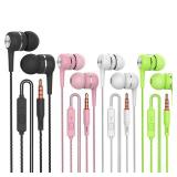 4 Packs Wired Earbuds with Microphone, Earbuds Headphones Tangle Free in Ear Earbud Deep Bass Clear Sound, Noise Isolating, Fits Earphones 3.5mm Jack iPhone iPad Samsung Google Devices