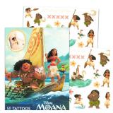 Disney Moana Tattoo Set - 50 Assorted Temporary Tattoos Bundle | Disney Party Supplies for Kids - Retail: $9