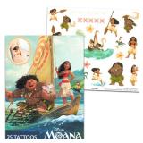 Disney Moana Tattoo Set - 50 Assorted Temporary Tattoos Bundle | Disney Party Supplies for Kids - Retail: $9