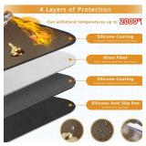 Under Grill Mat for Outdoor Grill, 48x90 Inch Anti-Slip BBQ Floor Mats, Easy to Clean Reusable Fireproof Grill Pad, Oil-Proof Waterproof Protector for Indoor Fireplace Pit Mat Brown - Retail: $49