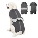 Zipper Recovery Suit for Dogs, Cotton Dog Surgery Suit Female Spay Pet Male Breathable, Neuter Onesie Bodysuit Prevent Licking Wounds, Substitute E-Collar & Cone(Gray, X-Large) - Retail: $30