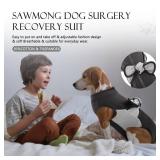 Zipper Recovery Suit for Dogs, Cotton Dog Surgery Suit Female Spay Pet Male Breathable, Neuter Onesie Bodysuit Prevent Licking Wounds, Substitute E-Collar & Cone(Gray, X-Large) - Retail: $30