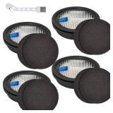 4 Pack HEPA Filters and 8 Pack Sponge Filters Replacement for Afoddon A200Pro/A200, ORFELD B08/C10A/C10G and NEQUARE S12 S25 S26 Series Cordless Vacuum Cleaner with Brush - Retail: $18