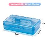 3 Pack Pencil Case, Large Hard Pencil Box Bulk, Clear Crayon Box Marker Pen Organizer, Plastic Storage Container with Snap Lid, Art Craft Organizer Back to School Supplies, Colorful - Retail: $10