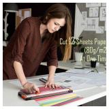 A4 Paper Cutter 12 Inch Titanium Paper Trimmer Scrapbooking Tool with Automatic Security Safeguard and Side Ruler for Craft Paper, Coupon, Label and Cardstock (Black) - Retail: $17