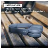 Sony WH-CH520 Wireless Headphones Bluetooth On-Ear Headset with Microphone and up to 50 Hours Battery Life with Quick Charging, Blue - Retail: $48