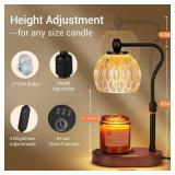 NVRGIUP Candle Lamp with Timer & Dimmer - Height Adjustable for Scented Candles, with 2 * 50W Bulbs - Home Decor Gift for Mothers Day (Black) - Retail: $27
