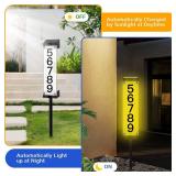 Tomskiko Solar House Numbers for Outside, Lighted Solar Address Sign Plaque Address Numbers for Houses Waterproof LED Solar Powered Address Sign with Stakes for Outside Home,Yard,Street (3000K-6000K) 