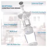 Food Chopper, Handheld Veggie Chopper for Vegetable, Onion, Garlic, Nut, Hand Vegetable Cutter, Dishwasher-safe, Stainless Steel Blade, White. - Retail: $30