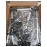 Loyoda Folding Walker with 2 Skis and 5" Wheels, Lightweight Walkers for Seniors and Adults, Supports Up to 350 Pounds, Adjustable Height, Compact Standard Walker, Black - Retail: $50