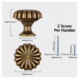 FAPUAL 6 Pack Antique Brass Cabinet Knobs for Kitchen Cabinets and Dresser Drawers Zinc Alloy Hardware Handles Pulls Vintage Cupboard Drawer Knob - Retail: $16