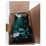 Brite Star 100 Count Mini String Christmas Lights, Green - 22 feet Indoor/Outdoor Christmas Tree Lights with Green Wire - Retail: $11
