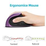 Woddlffy Ergonomic Mouse Wireless, Vertical Mouse Right Handed Small Mouse with 6 Buttons 1000/1200/1600 for Laptop,Desktop,PC, MacBook Purple AA - Retail: $21