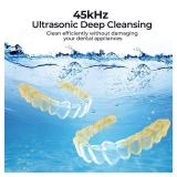 Ultrasonic Retainer Cleaner Machine, Denture Cleaner for Mouth Guard, Night Guard, Aligner, Dentures, Braces, Jewelry, 45kHz 250ML UV Ultrasonic Denture cleaner Ultra Sonic Cleaning for Retainers - Re