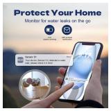 Baldr Smart Water Leak Detector Wireless Wi-Fi Water Sensor for Home with Real-time Email/APP Alerts, 100dB Local Alarm, Suitable for Kitchen, Basement, 3 Sensors - Retail: $28