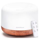 InnoGear 500ml Essential Oil Diffuser with Remote Control, Premium Ultrasonic Aromatherapy Diffusers Scent Humidifier Vaporizer Auto-Off Timer for Large Room Home, Yellow - Retail: $18