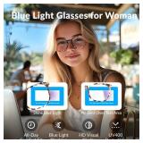 WINTOO Blue Light Glasses for Woman Men | 99% Blue Light Blocking Glasses for Computer Gaming TV Phone Screen Square Frame | Anti Eyestrain & UV Glare Protection - 4 Pair - Retail: $13