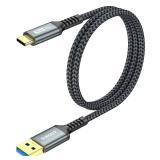 SUNGUY 10Gbps Android Auto USB Cable 2FT, 3A USB C 3.1 Gen2 Cable Data Transfer, USB C CarPlay Cable Fast Charging for iPhone 17/16/15 Series, Samsung Galaxy S25 S24 Ultra, Pixel - Retail: $8