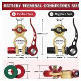 Battery Terminal Connectors 1 Pair, Battery Terminals Brass (M8 x 25mm Bolt), Battery Cable Ends Quick Release, Car Battery Terminal with Anti-Corrosion Pad for Car, caravan, truck, boat by XIOGZAXI -
