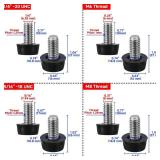 EZALOR M8 Thread Adjustable Furniture Levelers Screw in Threaded 20 Pcs, Galvanized Steel Screw Foot Levelers Screw On Furniture Glide Leveling for Table, Chair, Furniture Legs - Retail: $10