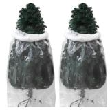 Aneco 2 Pack Christmas Tree Storage Bag 9 x 6 Feet Large Removal Bags Xmas Clear Poly Christmas Tree Disposal Bags for Upright Storage - Retail: $17