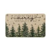 Artoid Mode Pine Trees Snowflakes Merry Christmas Welcome Decorative Doormat, Seasonal Winter Xmas Low-Profile Rug Switch Mat for Outdoor 17x29 Inch - Retail: $16