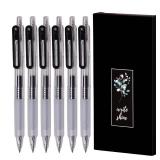 OBE WISEUS Ultra Fine Point Pens 0.38 Smooth Writing Retractable Pens for Journaling Planner,Note Tacking,0.38mm Tip,Quick Dry Black Ink,Refillable Ink Refill,6 Count - Retail: $10