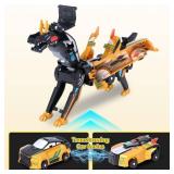 Hjhyqex 2-in-1 Transformation Dinosaur Car Toy - Magnetic Collision Robot Cars for Kids | Exciting Transforming Play for Boys & Girls | Ideal Birthday (Golden Dragon) - Retail: $16