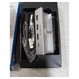 ORICO USB Hub 3.0, Clamp USB Hub with Extra Power Port, 3 USB-A Data Ports, USB-C Port for Monitors, Desks(Silver) - Retail: $26